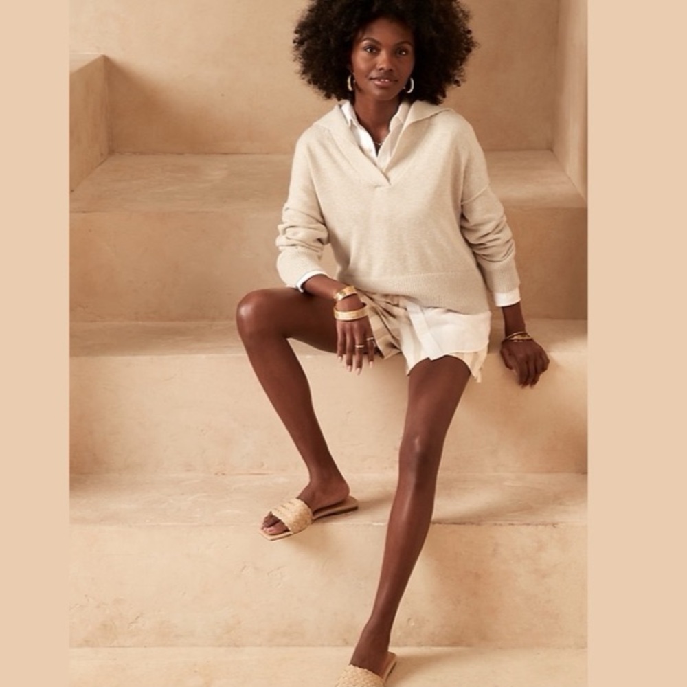 NWT Banana Republic Sailor Sweater in Iced Latte Beige MSRP$90 SOLD OUT ONLINE